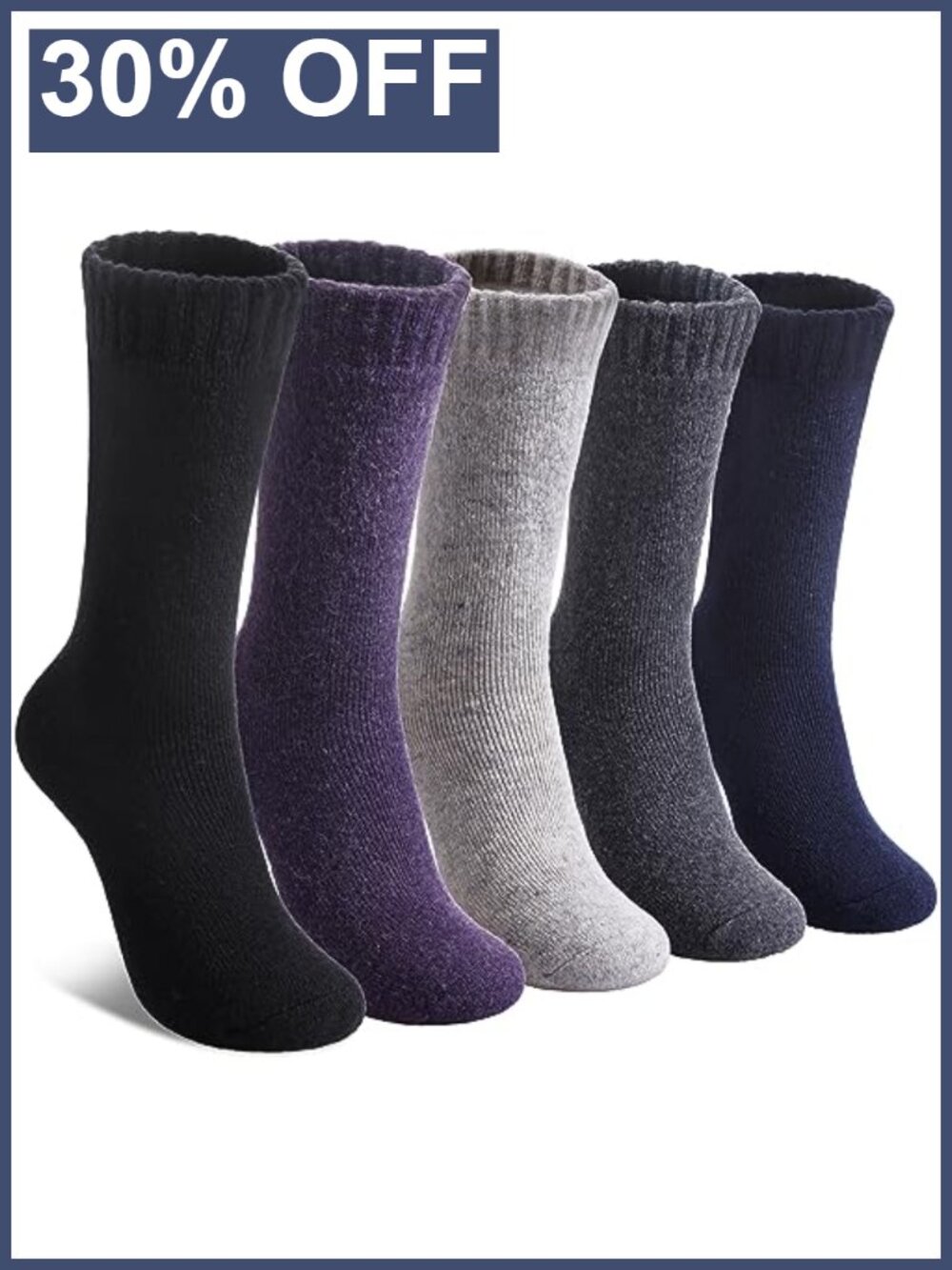 Wool Socks for Women Winter Warm Hiking Thick Crew Boot Gift 5 Pairs
